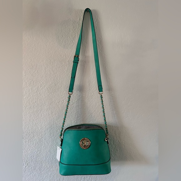 Fashion Emblem Messenger Turquoise Bag - Picture 1 of 8